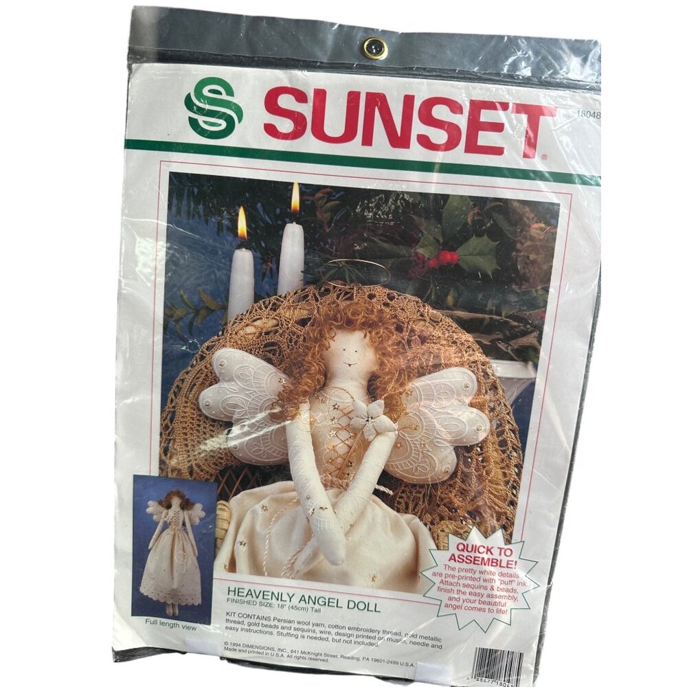 Sunset Heavenly Angel Doll Craft Kit 18048 18" Tall Quick To Assemble Kit With F